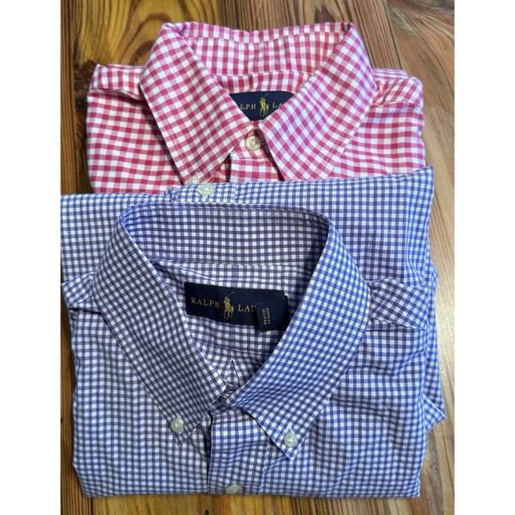 Ralph Lauren Other - Ralph Lauren Sz MED 2 Button Down Long Sleeve Shirts 1 Pink 1 Purple Pristine